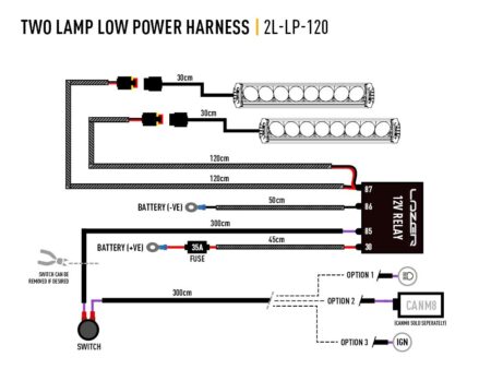 Kabelový svazek pro dvě světla (nízký výkon, 12V)